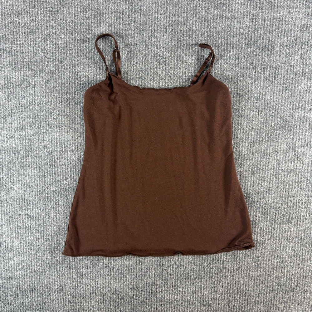 Chocolate Brown Camisole‎ Top Adjustable Straps Summer Lightweight Layers Solids